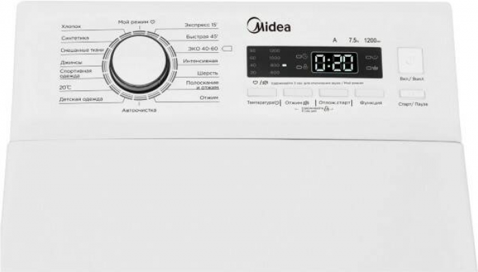Стиральная машина с вертикальной загрузкой Midea MFE12W75B/W-C в магазине «На диване» в Волгограде  — Выгодная цена